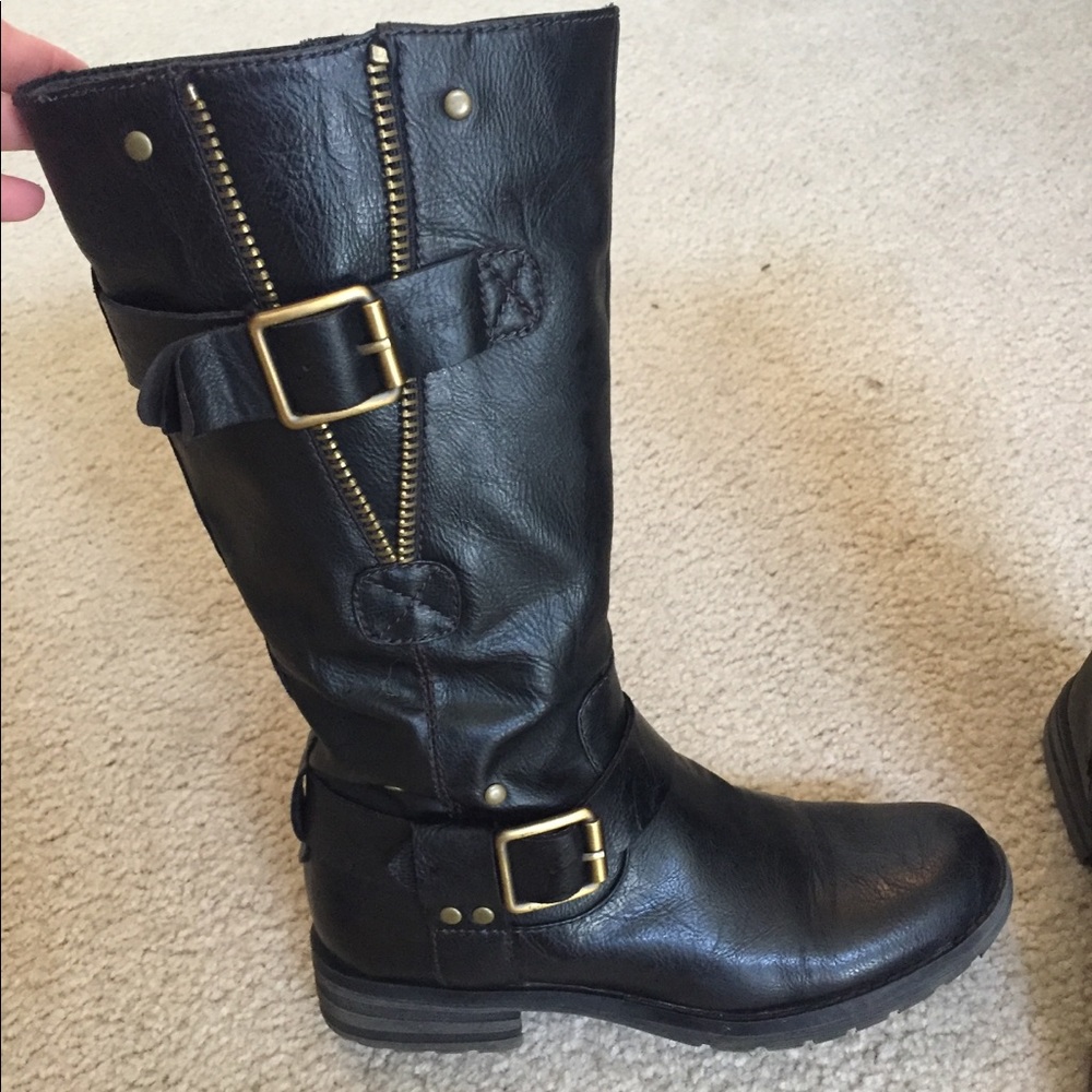 Leather Moto-style boot